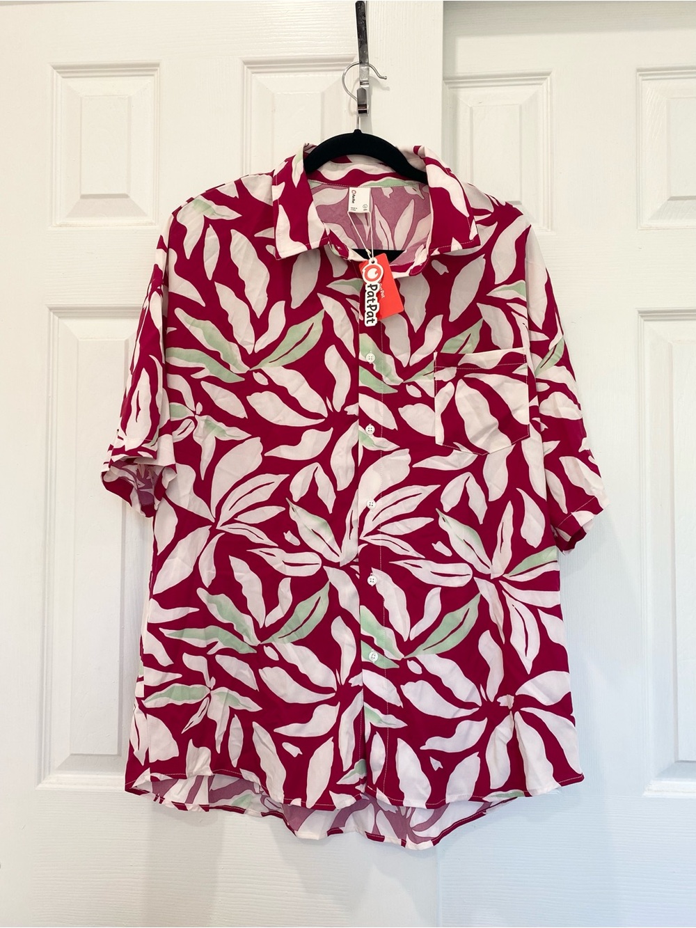 Patpat Men Flattering Pink and White Floral Shirt , Size L